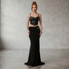 Black Wrapped Hip Fishtail Skirt