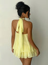Summer Backless Halter Knit Mini Dress