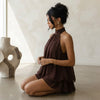 Summer Backless Halter Knit Mini Dress
