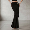 Black Wrapped Hip Fishtail Skirt