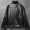 Faux Leather Cropped Bomber Jacket