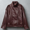 Faux Leather Cropped Bomber Jacket